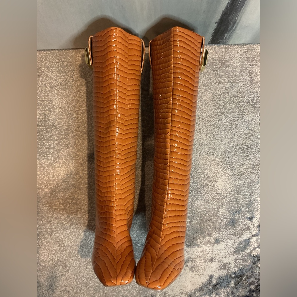 Katy Perry The Geminni Knee High Boots Dark Blush Croc - Size 7.5 (NIB) - Picture 10 of 16